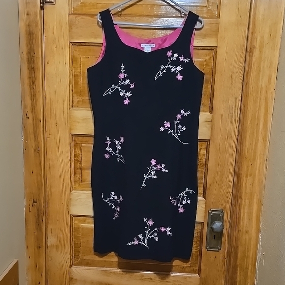 Jillian Jones Black Sheath Sleeveless Midi Dress 12 - Picture 1 of 4